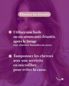 Conseils Cheveux. Utilisez une huile ou un sérum anti-frisottis